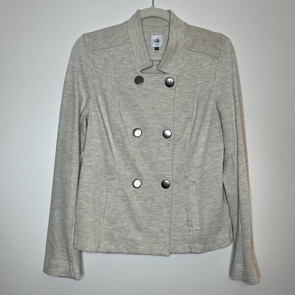 CAbi Charlie Moto Jacket Style #3028 Double Breasted Snap Front Lightweight Coat - Picture 2 of 11